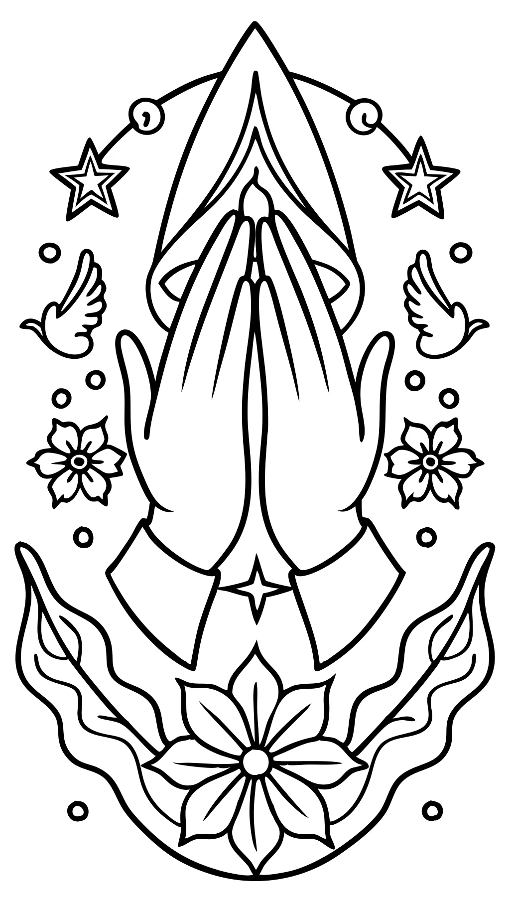 praying hands coloring page